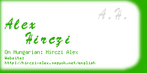 alex hirczi business card